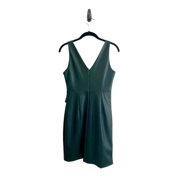 NWT Herve Leger Paris Vegan Leather Draped Dress M in Alpine Green - Picture 3 of 10
